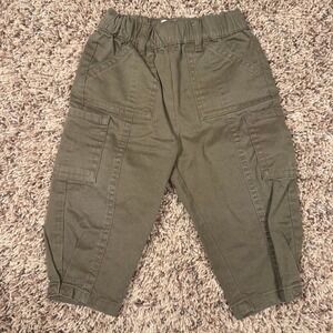 Banana Republic Baby Twill Balloon Cargo Pants Heritage Olive Green 12-18 Months